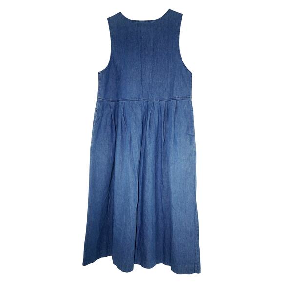 Karen Scott Vintage Denim Dress Scarecrow Embroidered Fall Harvest 100% Cotton S - Picture 2 of 7